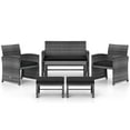 thumbnail image 1 of Gymax Set Of 6 Patio Furniture Outdoor Sectional Conversation PE Rattan Sofa Set Black, 1 of 6