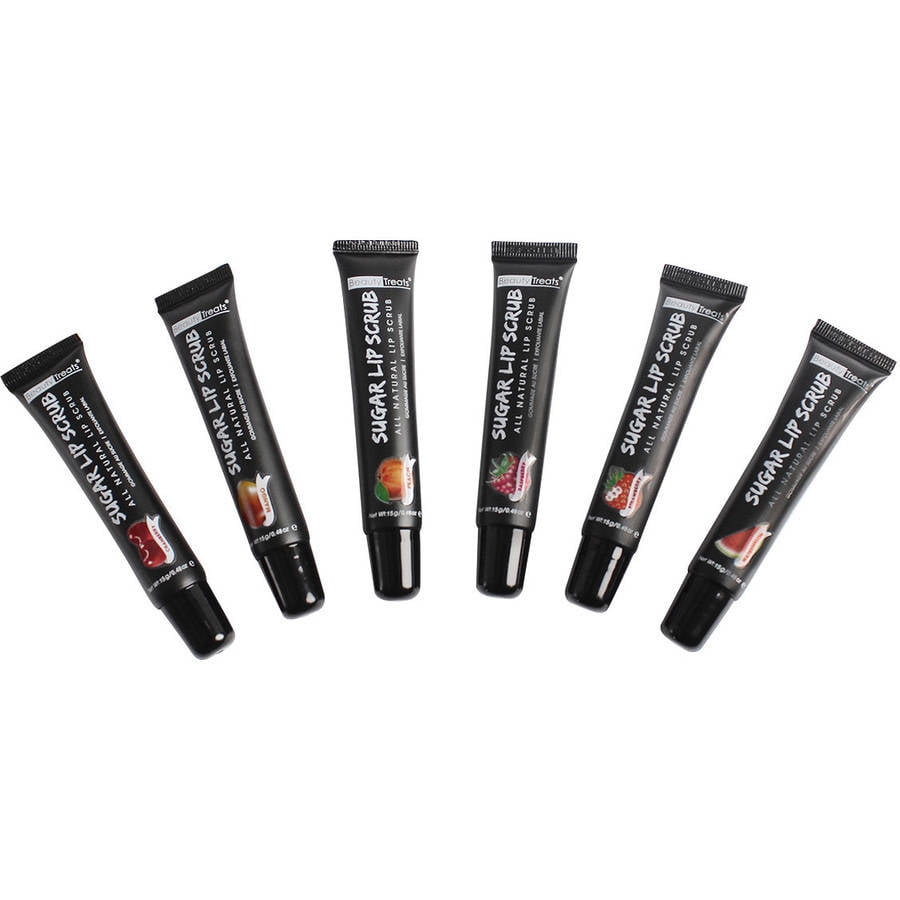 Beauty Treats Sugar Lip Scrub Set, 0.48 oz, 6 count