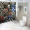 thumbnail image 7 of Patifu Patchwork Checkered Background Bathroom Decor Set with Hooks 100% Polyester Lightweight Shower Curtain Set 36"x72, 7 of 7