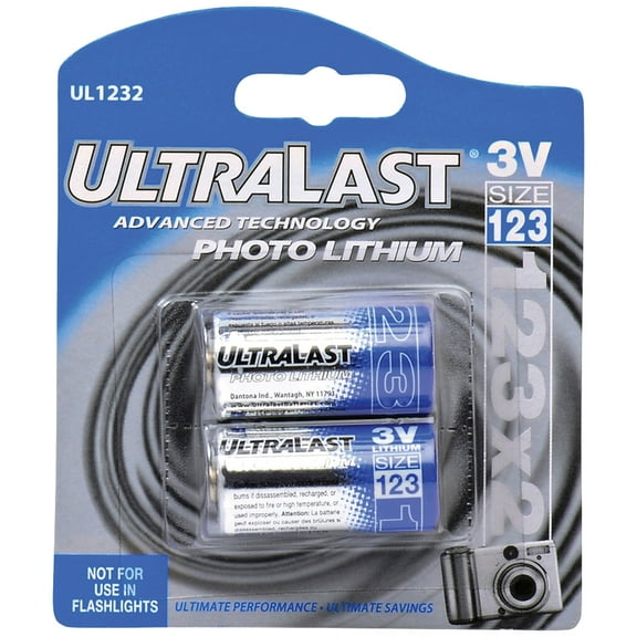 Dantona® Ul1232 Ul1232 Cr123-a 3-volt Photo , 2 Pk