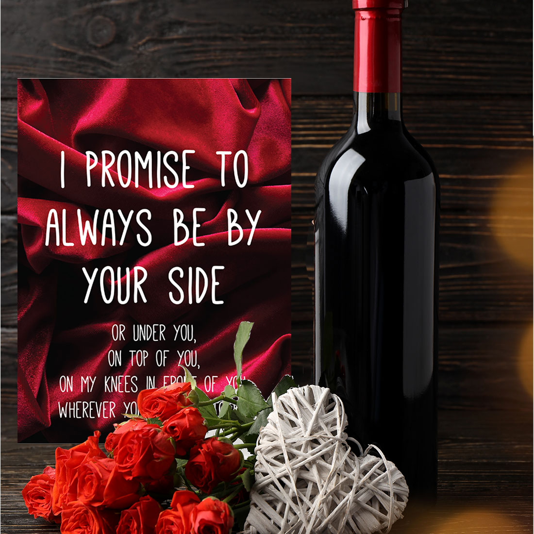 Koyal Wholesale Funny Valentine's Day Jumbo Card With Envelope, I Promise To Always Be By Your Side, Greeting Card 1-Pk