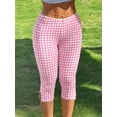 thumbnail image 5 of Women's Red Plaid Knit Elastic Leggings, 5 of 10