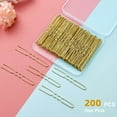 thumbnail image 7 of LQQBOX U Shaped Hair Pins, 200 Count for Women Lady Girls Bobby Pins French Historical Hair Pin Hair Styling Pins Hair Accessories, Blonde, 2.36 Inch, 7 of 7