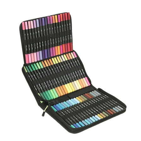 JZCHUNTOY 120 - Color Dual - Tip Watercolor Brush Pen Set - Double - Ended Art Marker with Fine Lines for Outlining & Highlighting