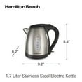 Hamilton Beach 1.7Liter Stainless Steel Electric Kettle, Black Accents