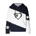 thumbnail image 4 of Hooded Sweatshirt for Womens Cute Dog Paw Heart Print Hoodies with Front Pocket Sweatshirts Color Matching Waffle Knitted Sweatshirts Loose Casual Long Sleeve Tops Hooded Outwear, 4 of 4