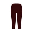 thumbnail image 4 of Chbgutlmr Leggings for Women Capris Silm Fitting Comfy Solid Color Cropped Casual Workout Trousers Summer, 4 of 6