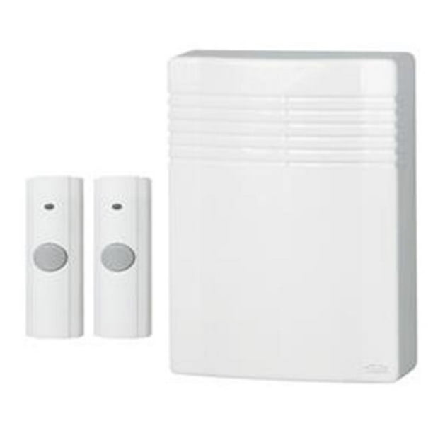 BroanNutone LA542WH Front & Back Wireless Door Chime Kit with 2