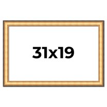 31x19 Frame Gold Plein Aire Solid Wood Picture Frame Width 2 Inches | Interior Frame Depth 0.5