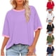 thumbnail image 1 of Chaqueta deportiva,Blusa informal de manga corta para mujer, cuello redondo, mezcla de poliéster y elastano, ajuste suave y cómodo, ideal para uso diario en casa, sopatenor, 1 of 8
