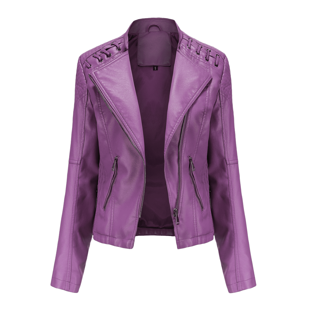 Iroinid Women s Short Faux Leather Jacket Turndown Lapel Solid Color Long Sleeve Loose Motor Jacket Coat Zip Biker Short Punk Cropped Tops Navy Other