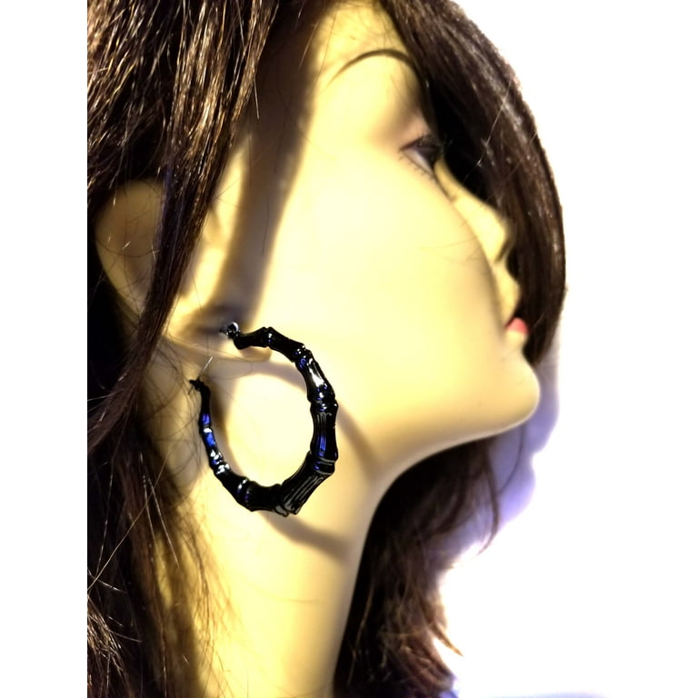 Black bamboo deals earrings