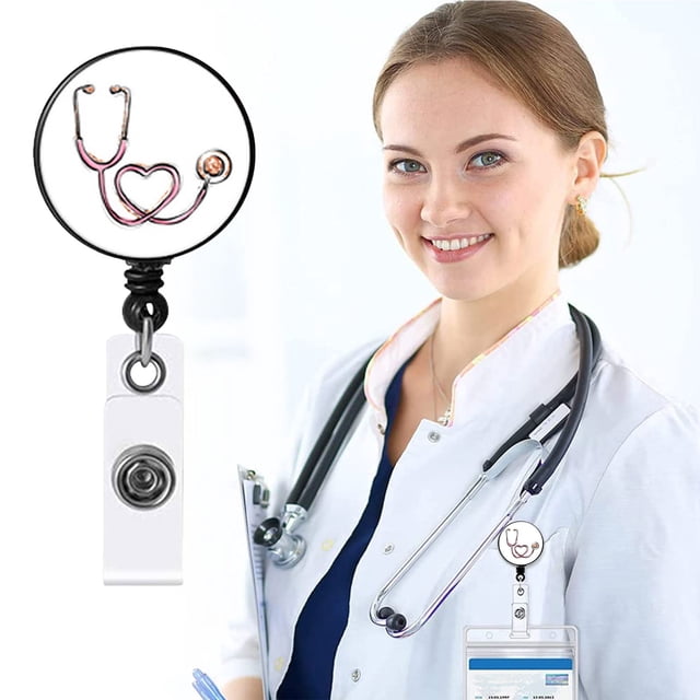 Heliisoer Nurse Badge Buckle Easy-To-Pull Buckle Retractable Badge Easy-To-Pull Certificate Buckle