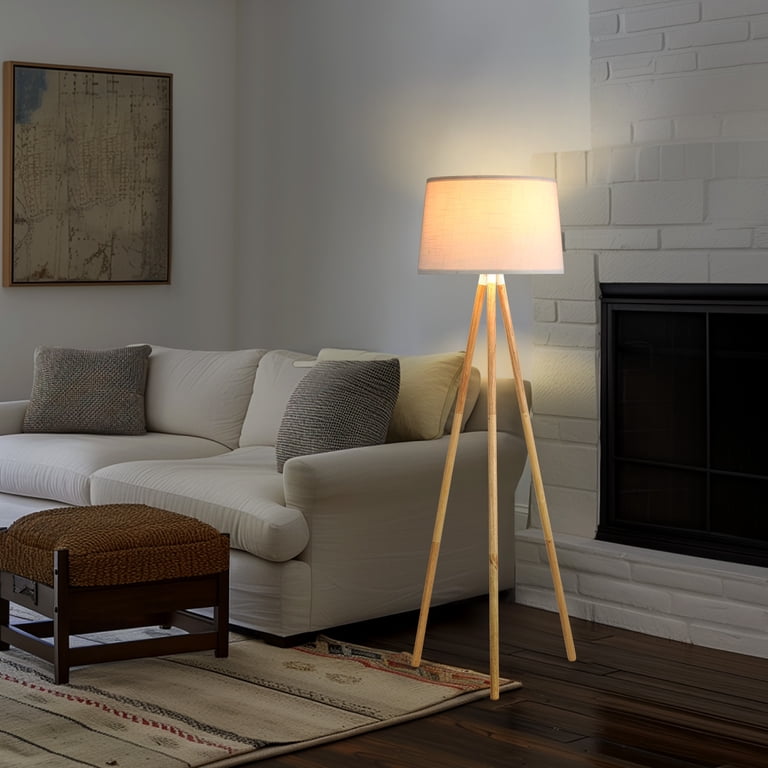 Large Mid Century Modern Floor Lamp, 58'' Tripod Floor Lamp For