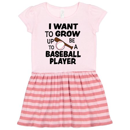 

Inktastic I Want To Grow up To Be A Baseball Player Gift Toddler Girl Dress