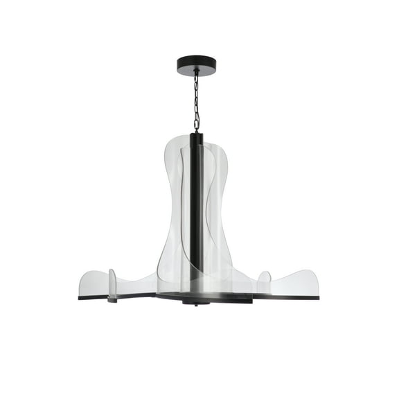 Craftmade Estrella 47.25" 6 Arm Flat Black Finish Integrated LED Chandelier with Clear Acrylic Lighting