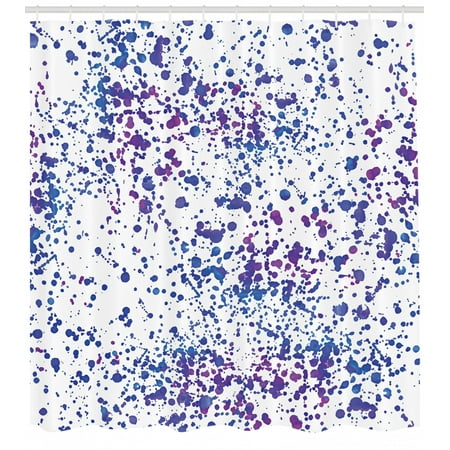 Purple Shower Curtain Splattered Blue And Purple Paint Drops On