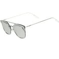 thumbnail image 3 of sunglassLA - Modern Ultra Slim Wire Frame Mirrored Flat Lens Pantos Sunglasses - 58mm, 3 of 4