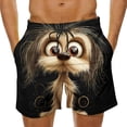 thumbnail image 2 of BRGZLK Mens Beach Shorts Summer Drawstring Waist Funny Cute Expression Of Puppy Print Summer Swim Trunks Novelty Beachwear Sports Vacation Shorts with Pockets, 2 of 6