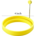 thumbnail image 2 of Silicone Egg Rings Mold,4 Inches Egg Pancake Ring Molds for Cooking,Reusable Silicone Egg Frying Mold,Egg Ring Round Mold for Makes Perfect Shaped Eggs,6 Pcs,Yellow, 2 of 7
