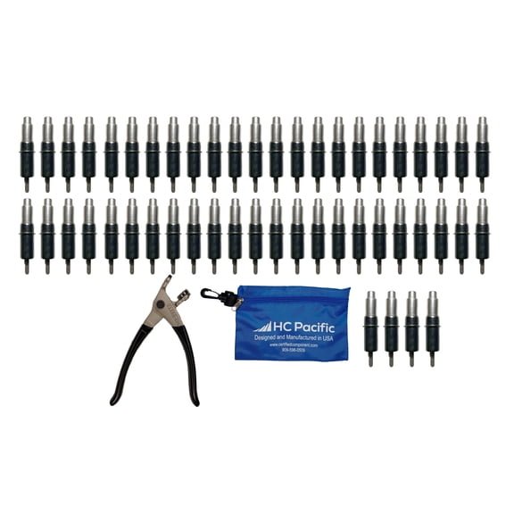 50 each CHD 5/32 Heavy Duty Cleco Fasteners with Pliers & Pouch