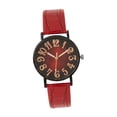 thumbnail image 1 of Reloj de pulsera analógico informal para mujer, elegante y sencillo con correa de piel sintética, a la moda Rojo, 1 of 9
