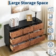 thumbnail image 2 of Huisuilinss 6/7 Drawer Dresser For Bedroom,47" Wide Modern Chest Of Drawers,Wood Dresser TV Stand,Double Dresser Drawer Organizer With Natural Texture,Curved Profile Design For Living Room Hallway, 2 of 8