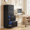 thumbnail image 2 of HOMCOM 4 Drawer File Cabinet with Lock, Vertical Filing Cabinet, Black, 2 of 10