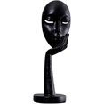 thumbnail image 1 of Estatuas de rostro de mujer modernas y simples figura de escultura de señora pensadora tallada de resina para decoración de dormitorio de oficina en casa (negro), 1 of 7