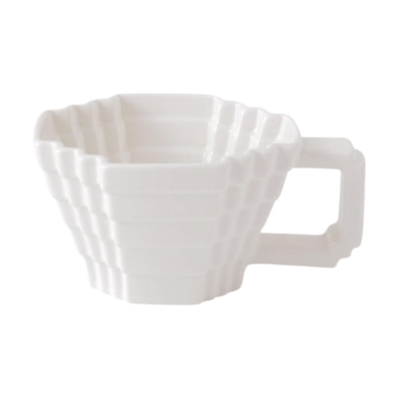 Pitycbo Ceramic Coffee Mug Housewarming Gift with Handle Hand Pinched Reusable Drinkware white