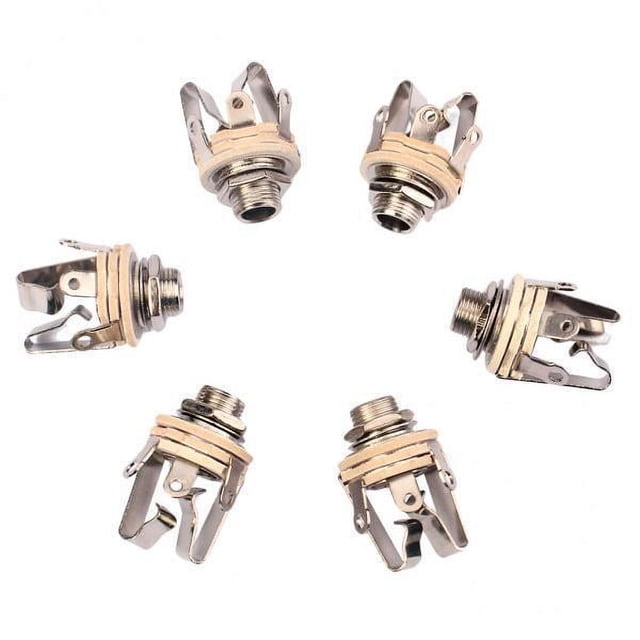 2x6 Uds Entrada Mono Salida Estéreo 6,35mm 1/4 "Jack Hembra Para Guitarra Eléctrica
