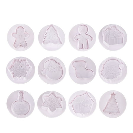 

12PCS Christmas Spring Molds Baking Cake Decorative Press Moulds (4 Styles)