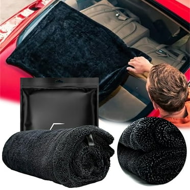 Blackline Drying Towel XL 1300 GSM Premium Microfiber Car Detailing Towel, Streak-Free Quick Dry Super Absorbent 24x36 In for Cars Trucks RV, Loop Technology 6x Water Absorption, No Scratches
