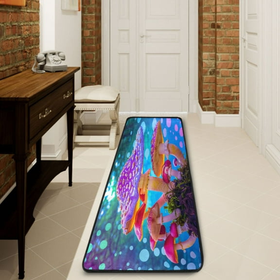 Ryvnso Mushrooms Bohomia Hallway Runner Rugs Floor Carpet Non Slip Entryway Mat 2' x 6'