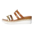 thumbnail image 4 of Rokment Women's Metallic Platform Wedge Dress Slides Sandals 2026 Summer Trendy Casual Leather Espadrilles Memory Foam Chunky Slip on High Heels for Ladies Coffee Size 6, 4 of 7