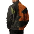 thumbnail image 6 of GrmtClth Autumn Mens Halloween Horror Pumpkin Collared Jacket Long Sleeve Snap Closure Loose Fit Spooky Season Casual Outerwear Earthy Yellow M, 6 of 6