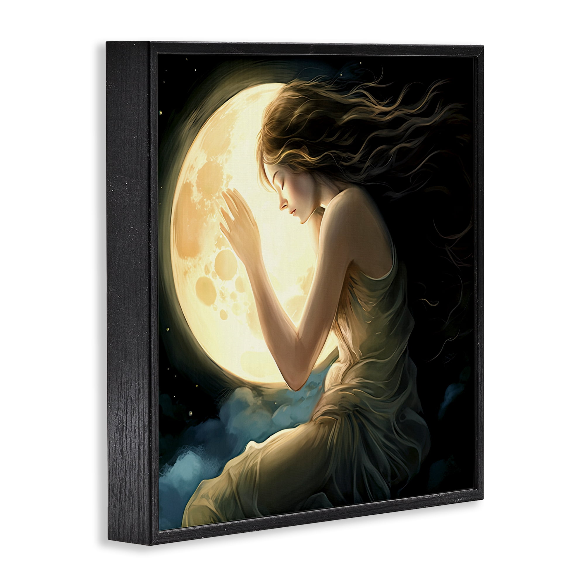 Ethereal Moon Love Black Framed Giclee Art, design by Sasha