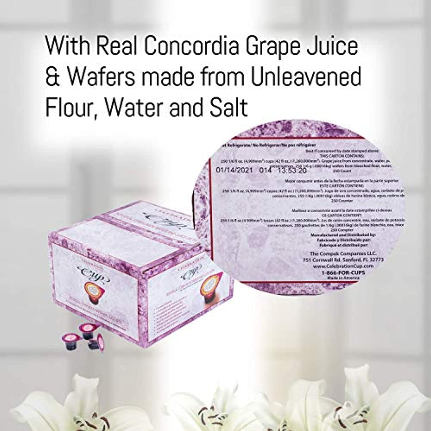 Communion-Celebration Cup Prefilled Juice/Wafer-Box 100