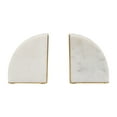 thumbnail image 4 of Set of Two Bookends 8" Set of White Marble Decorative Pie Bookends For Home or Office Gifts for Book - 4" x 2" x 5", 4 of 8