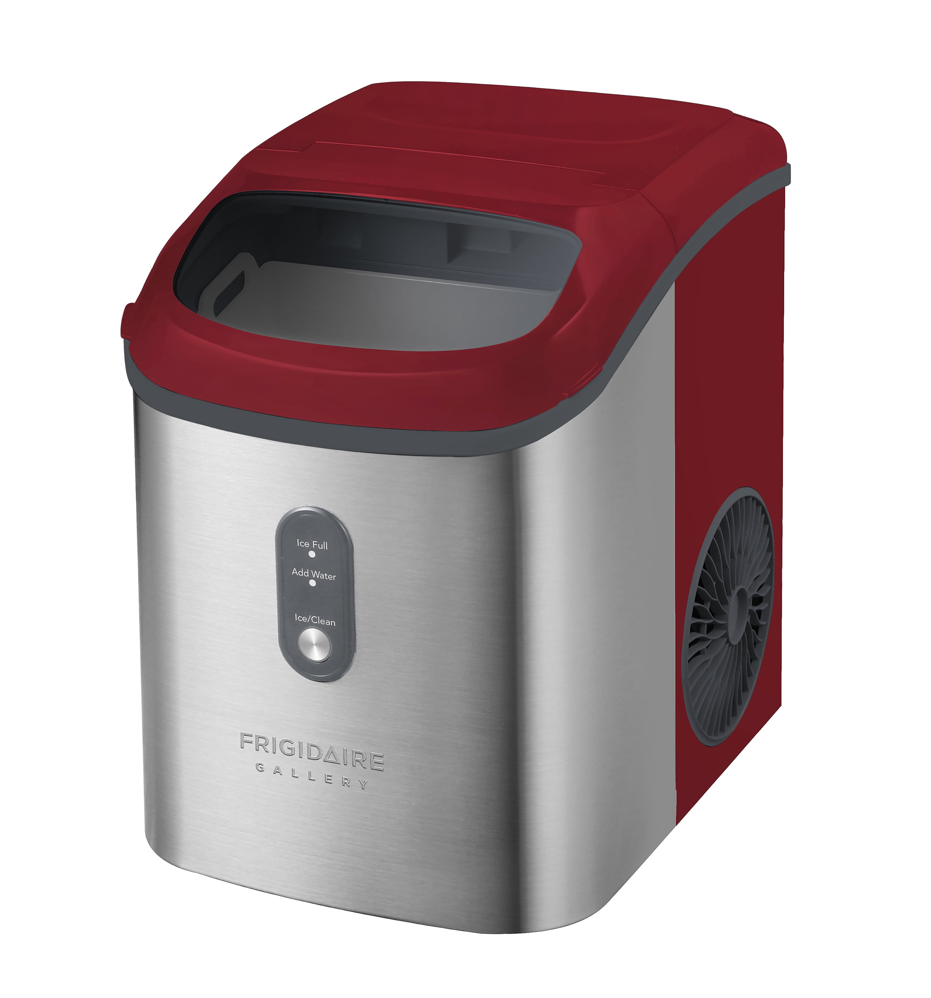 Frigidaire Gallery 33 lbs. Nugget Ice Maker, Self-Cleaning Countertop Ice Maker with Touchscreen Controls, Red Stainless Steel