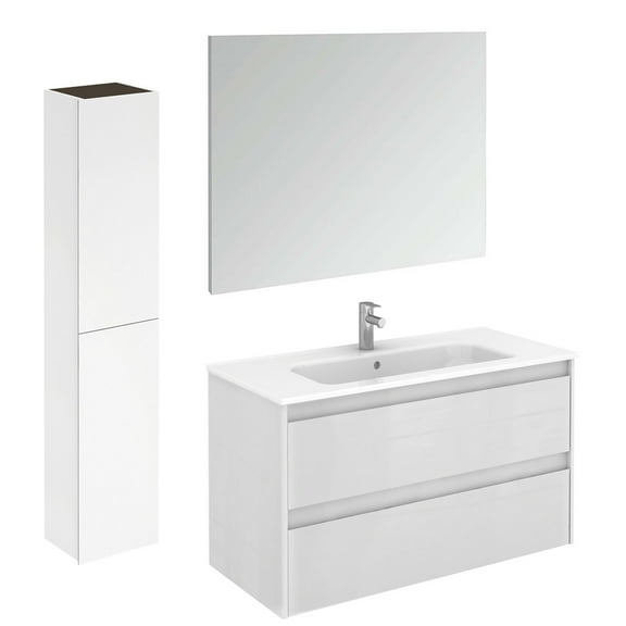 Ws Bath Collections Ambra 100 Pack 2 Ambra 40" Wall Mounted Single Basin Vanity Set -