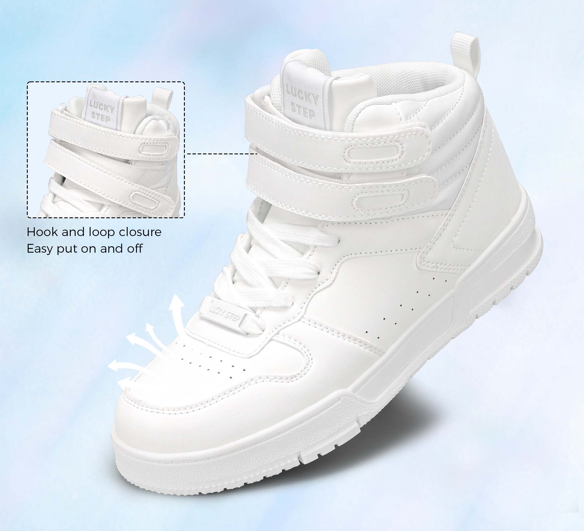 Lucky Step Women's High-Top Hook and Loop Sneakers photo 3
