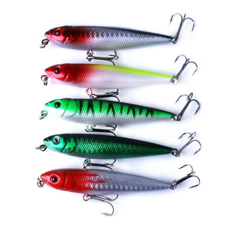 HENGJIA Fishing Lures for Bass Top Water Lures Pencil Popper Fishing Lure Hard Bait Topwater Pencil Floating Lure Freshwater or Saltwater