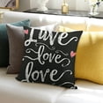 thumbnail image 3 of BANET Cushion Pillows Cover Life Quote White Letters Square Pillow Cover Decor for Couch Sofa Bedroom Car Living Room 18x18in, 3 of 5