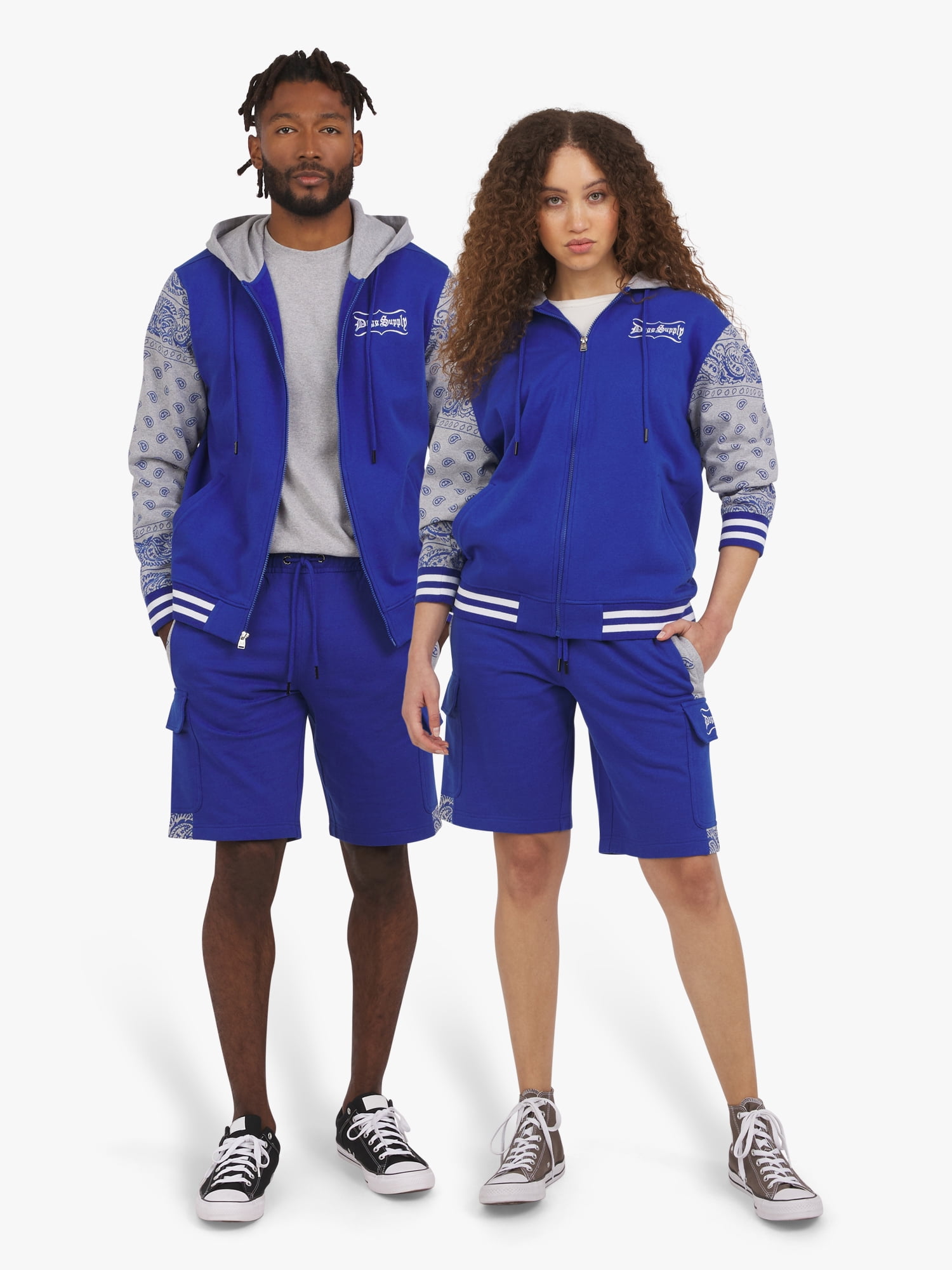 Dogg Supply by Snoop Dogg All Gender Varsity Print Full Zip Hoodie Sweatshirt, Men's Sizes XS-5XL