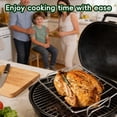 thumbnail image 4 of Roiihwy V-Shaped Turkey Roasting Rack, Stainless Steel Rib Rack for Smoking and Grilling For Deep Fryer Barbecue Stalls, silvery, 4 of 9