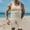 Khaki, variant on Mens Sleeveless Tank Tops Workout Muscle Gym Ribbed Shirt Athletic Moisture Wicking T Shirts Drawstring Waist Short Pants Sets