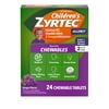 Children's Zyrtec 24 Hr 2.5 mg Allergy Chews for Ages 2+, Grape, 24 Count