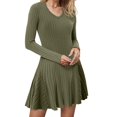 thumbnail image 2 of felwors Women's Long Sleeve Sweater Maxi Dresses V Neck Casual Fall A-Line Church Fall Long Dresses AG, M, 2 of 9