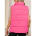 thumbnail image 4 of Chaleco Acolchado para Mujer, Abrigos de Abrigo, Chaquetas y Abrigos con Bolsillos. Rosa Roja L, 4 of 8